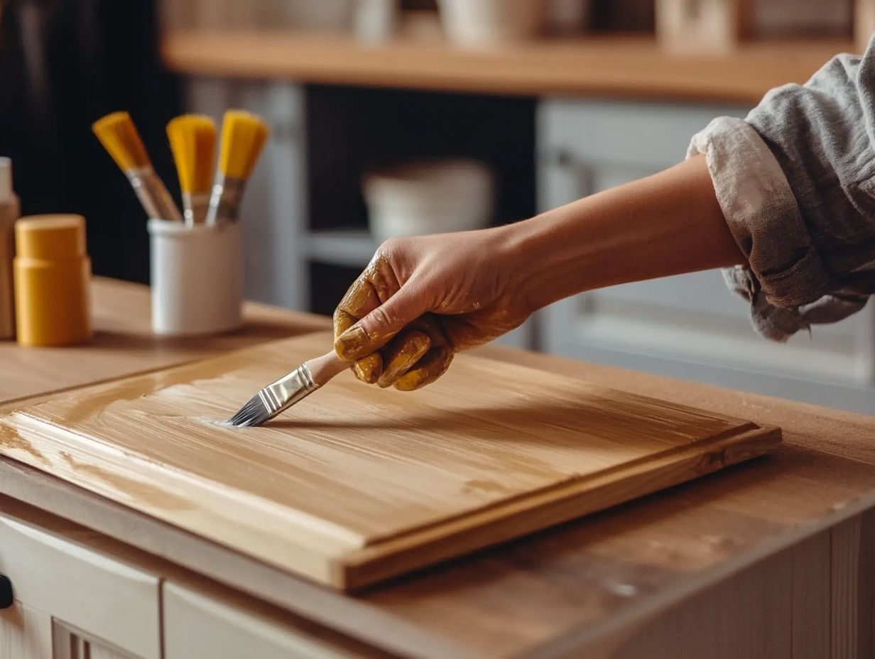 Image showcasing tips for maintaining DIY cabinet refacing results.