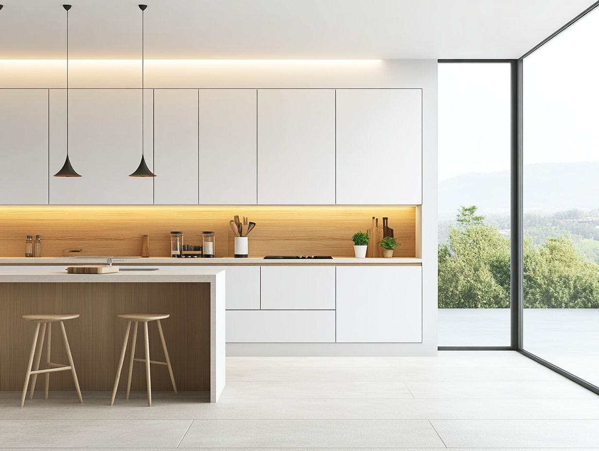 A visual representation of key elements in a minimalist kitchen design.