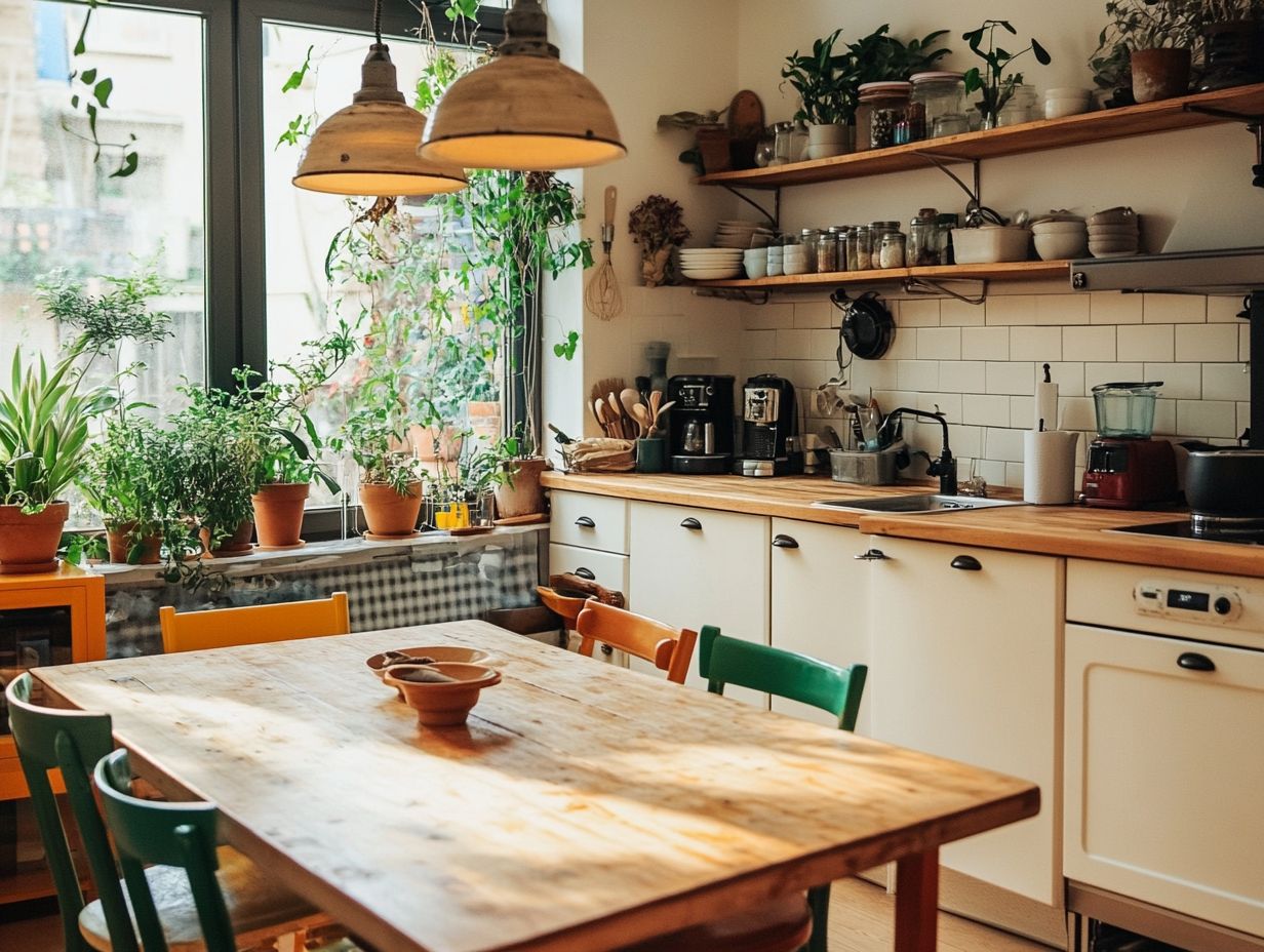 Stylish greenery in a modern kitchen