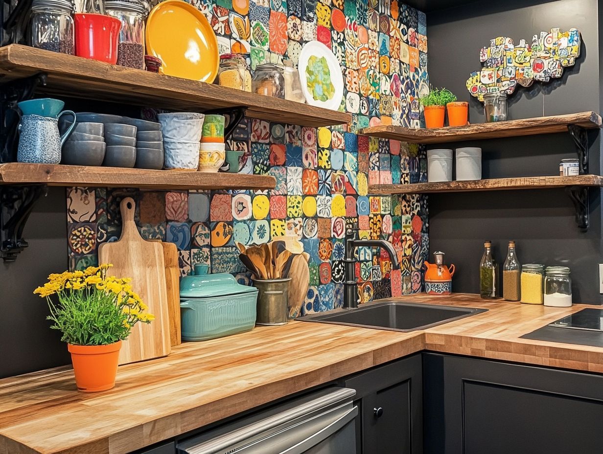 Beautiful tin tile backsplash in a modern kitchen