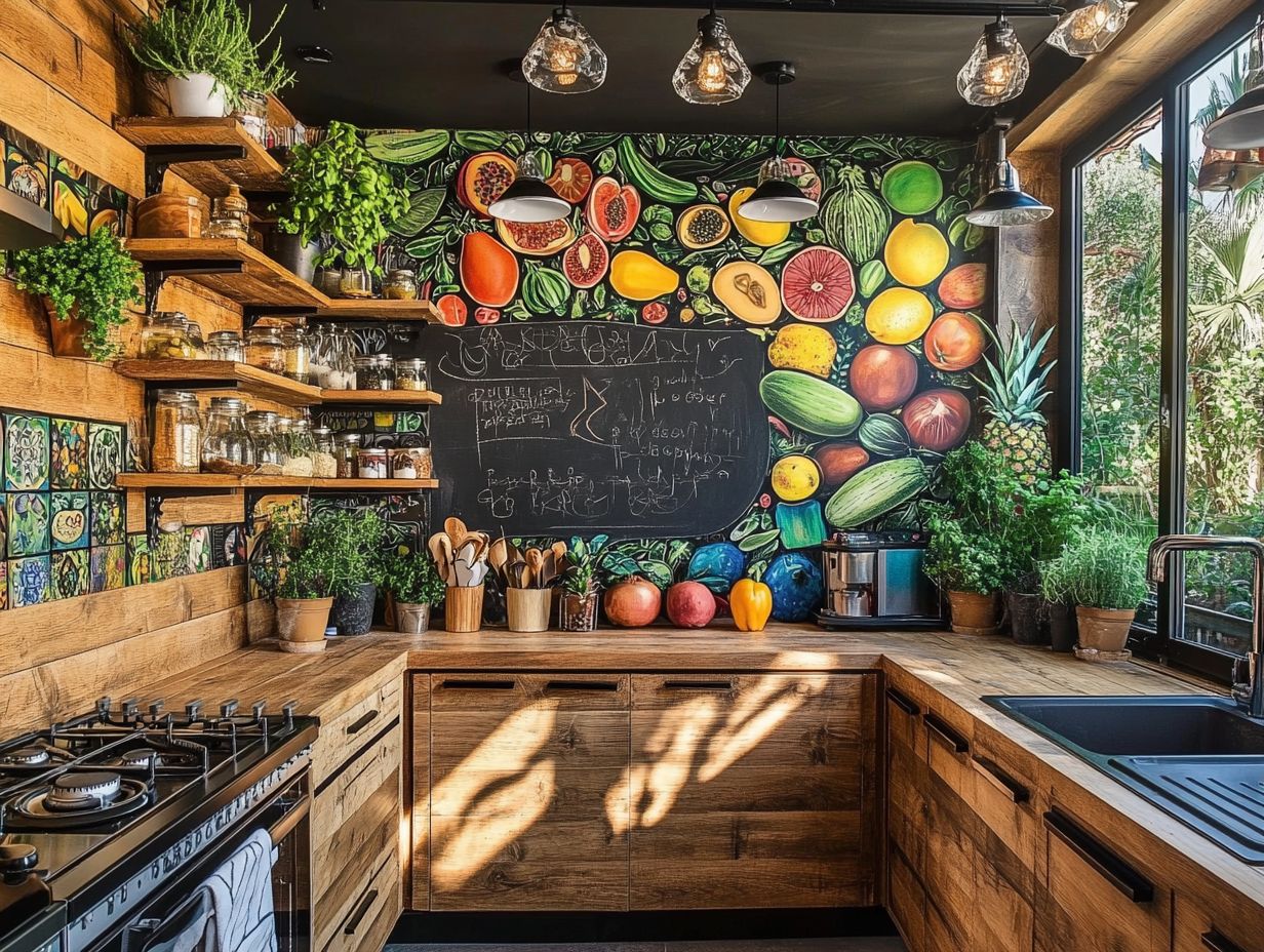 Colorful kitchen wall decor example