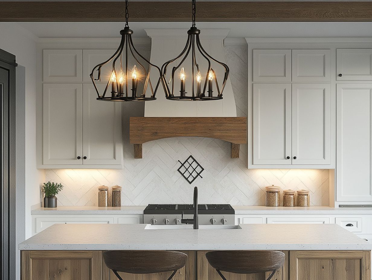 Image of elegant lighting fixtures for farmhouse kitchens