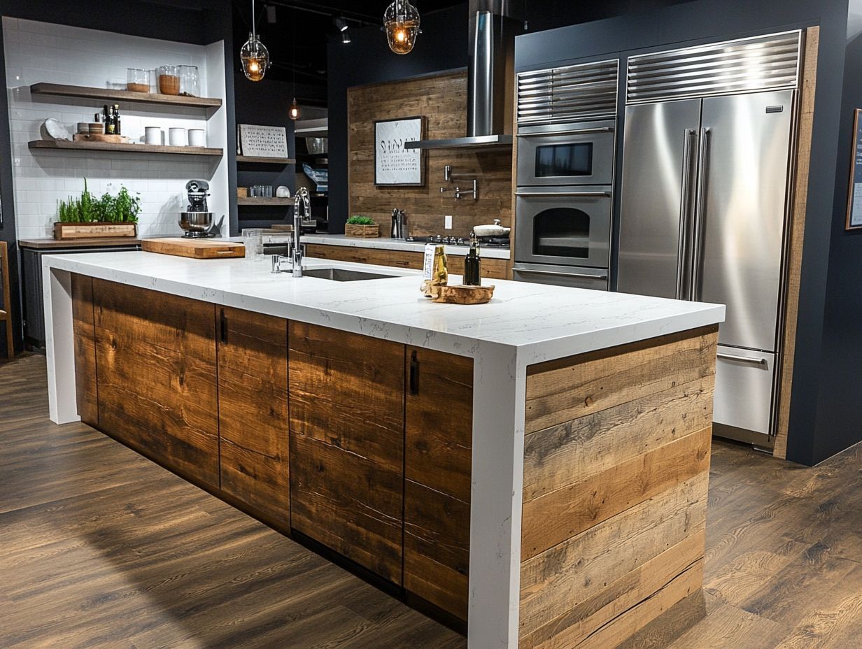 An image depicting various innovative kitchen islands