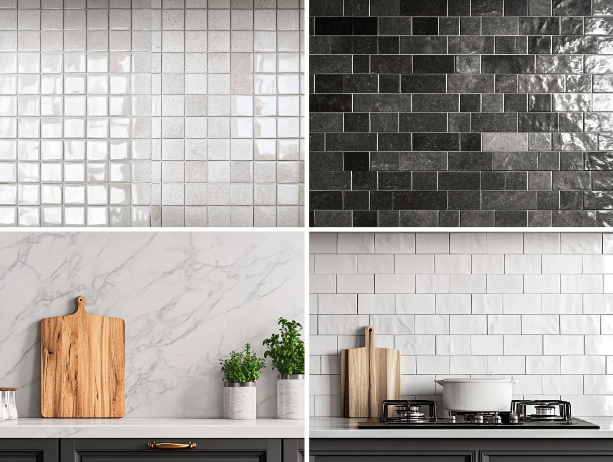 Top 5 materials for a kitchen backsplash in a stylish layout.