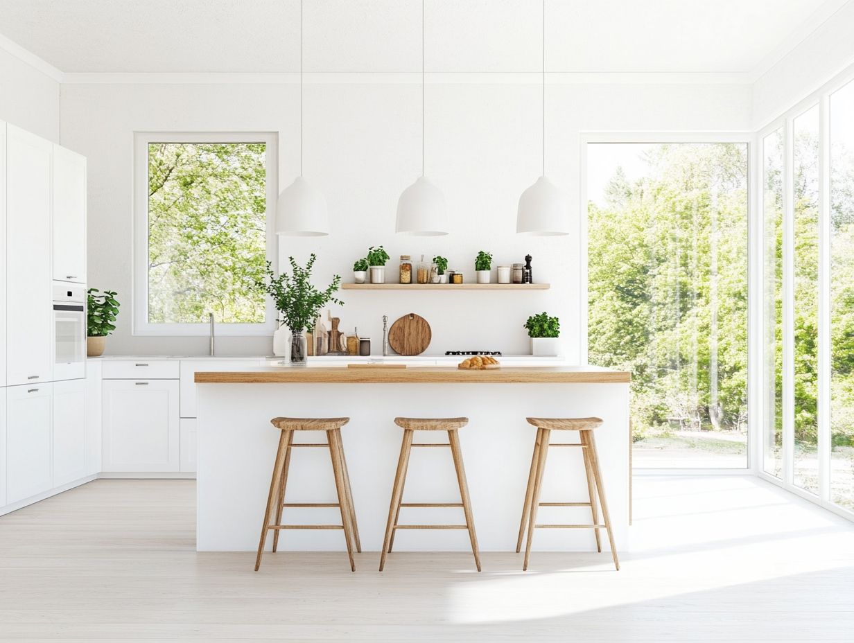 A beautifully designed minimalist kitchen showcasing sustainable elements