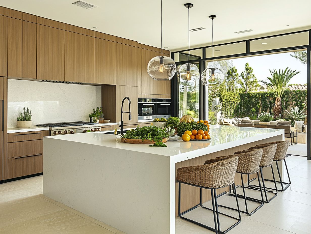 Stylish kitchen island with seating for gatherings