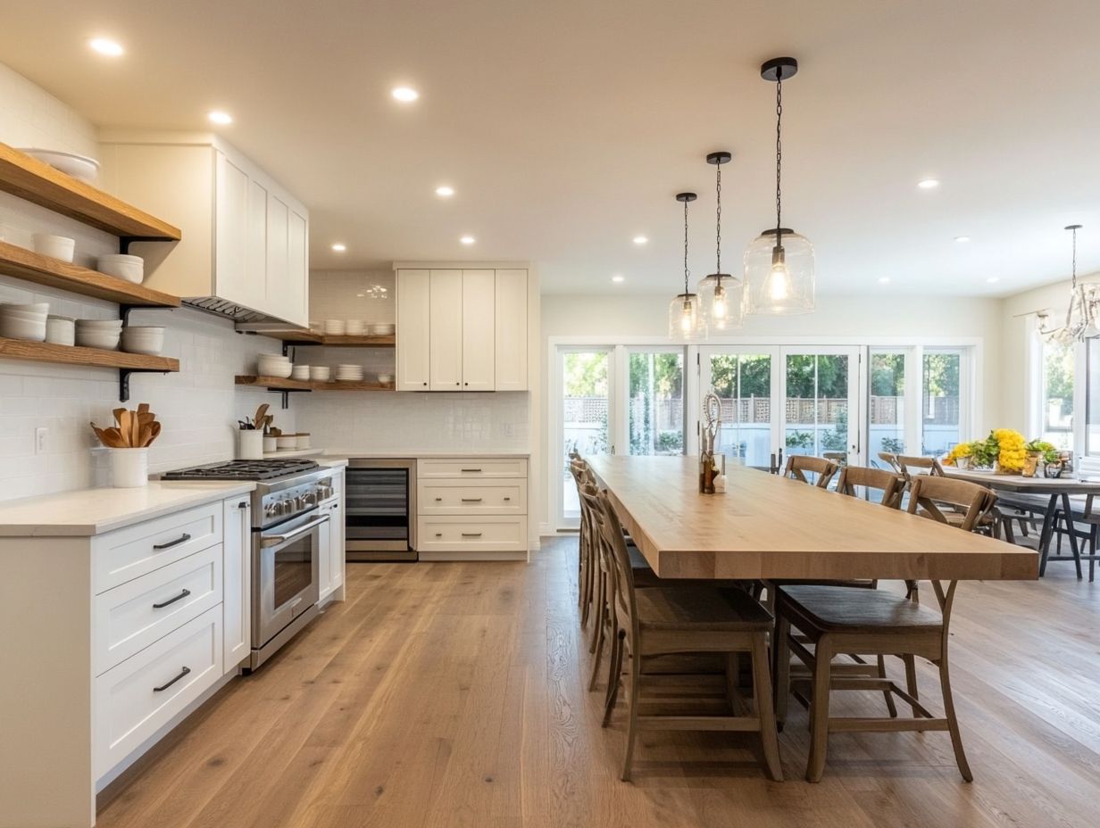 A family enjoying a modern kitchen layout