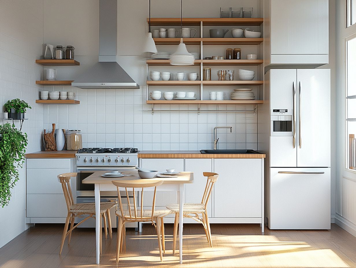 A small kitchen featuring must-have features like efficient storage and compact appliances.