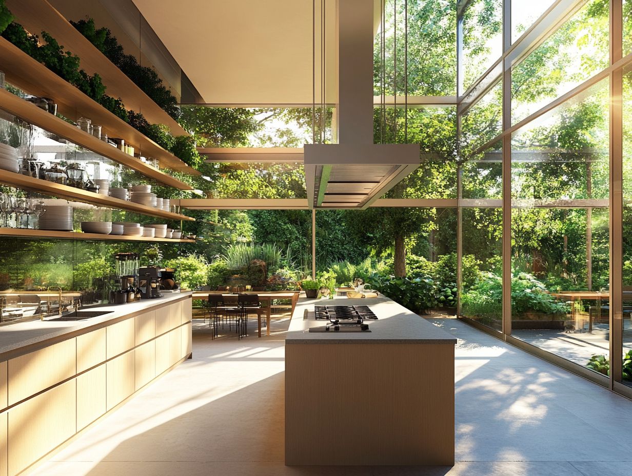 Outdoor views in a kitchen creating calm and serenity