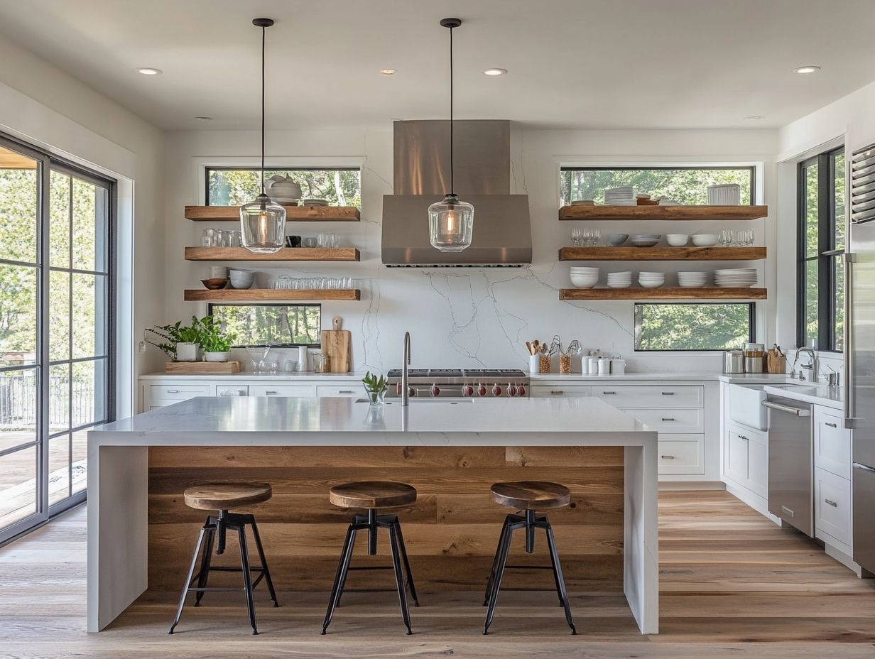 A modern kitchen showcasing essential design features.