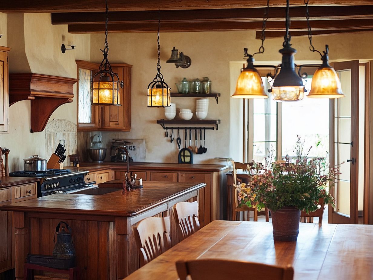 How Can Rustic Lighting Enhance the Overall Look and Feel of a Country Kitchen?