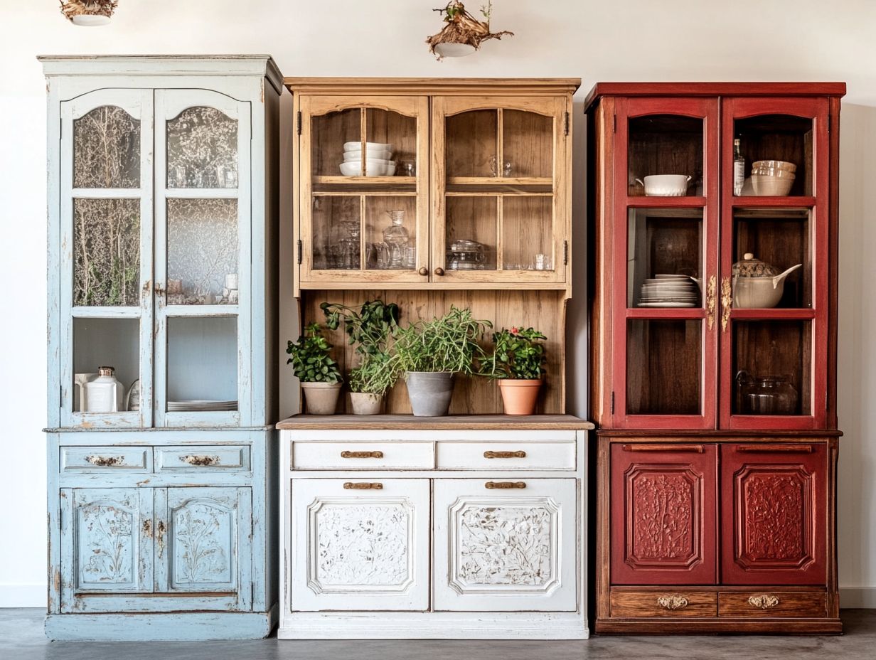 Visual representation of key takeaways for vintage kitchen cabinets.