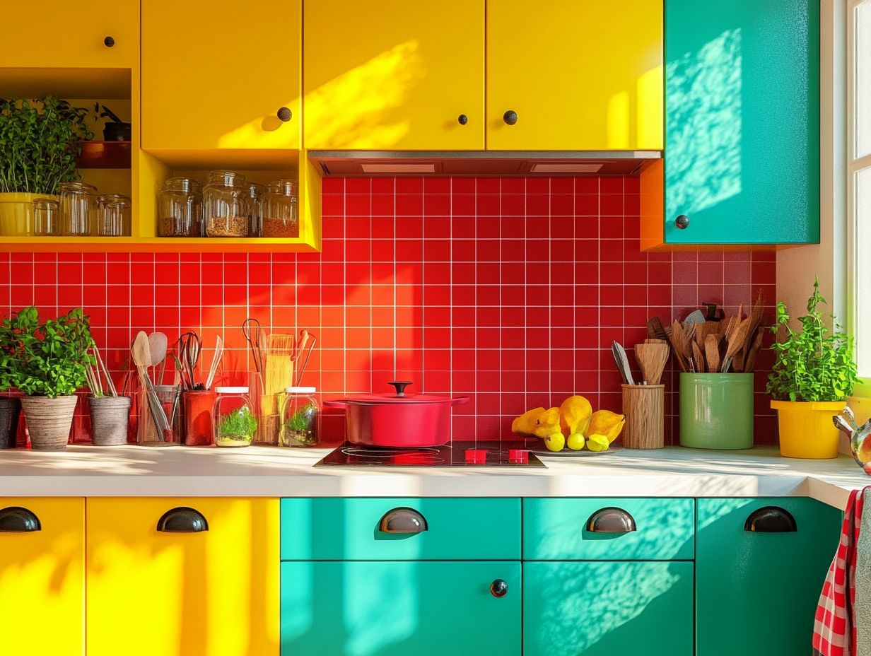 Visual guide for frequently asked questions about kitchen color design.