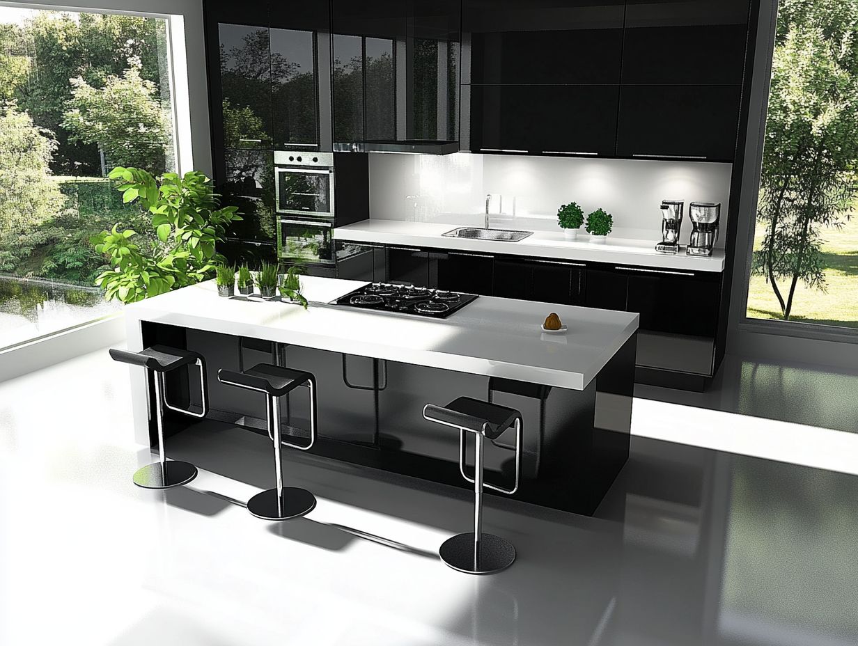 Stylish black kitchen with modern design elements