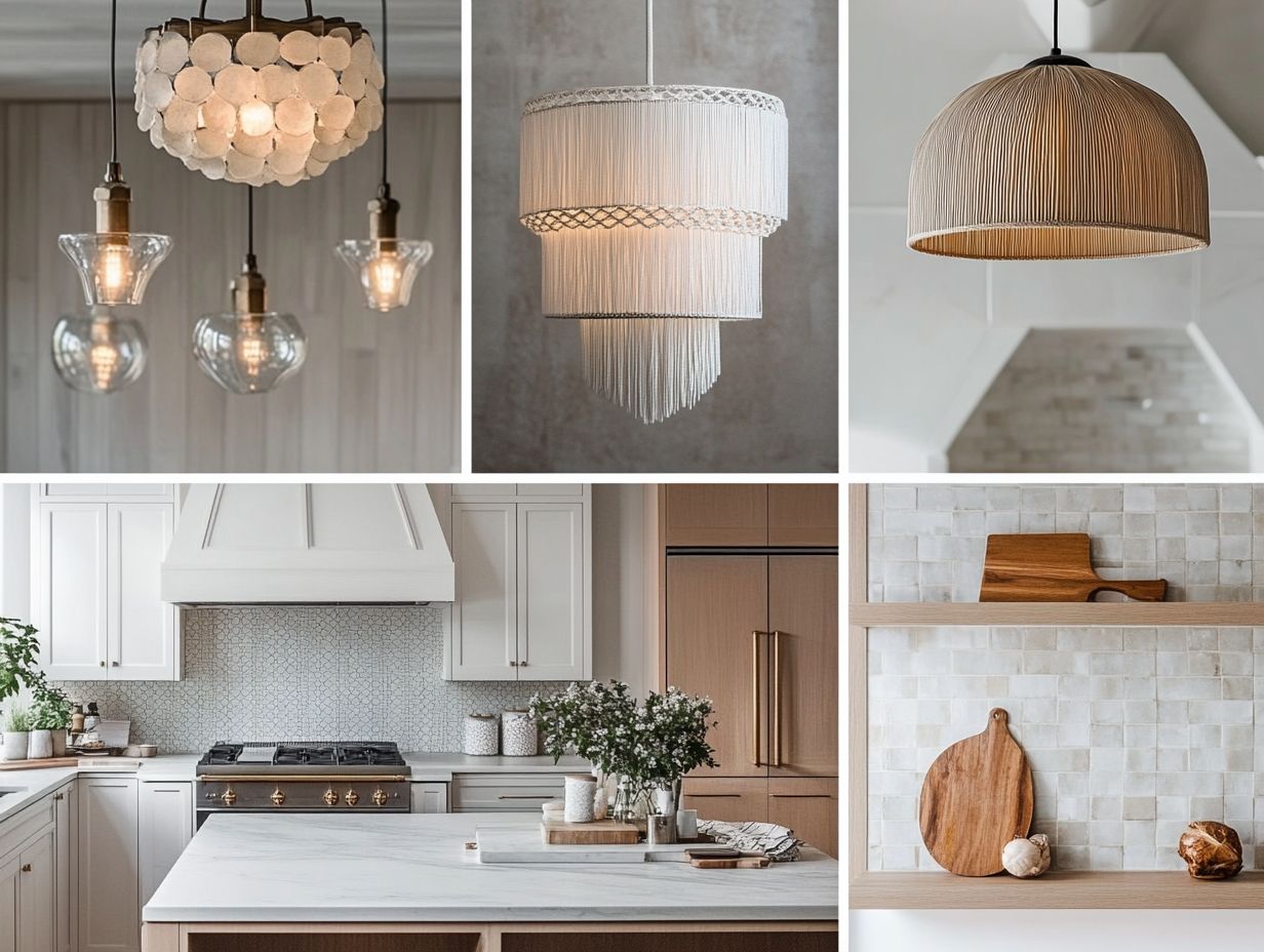 What types of unique lighting fixtures are suitable for small kitchens?