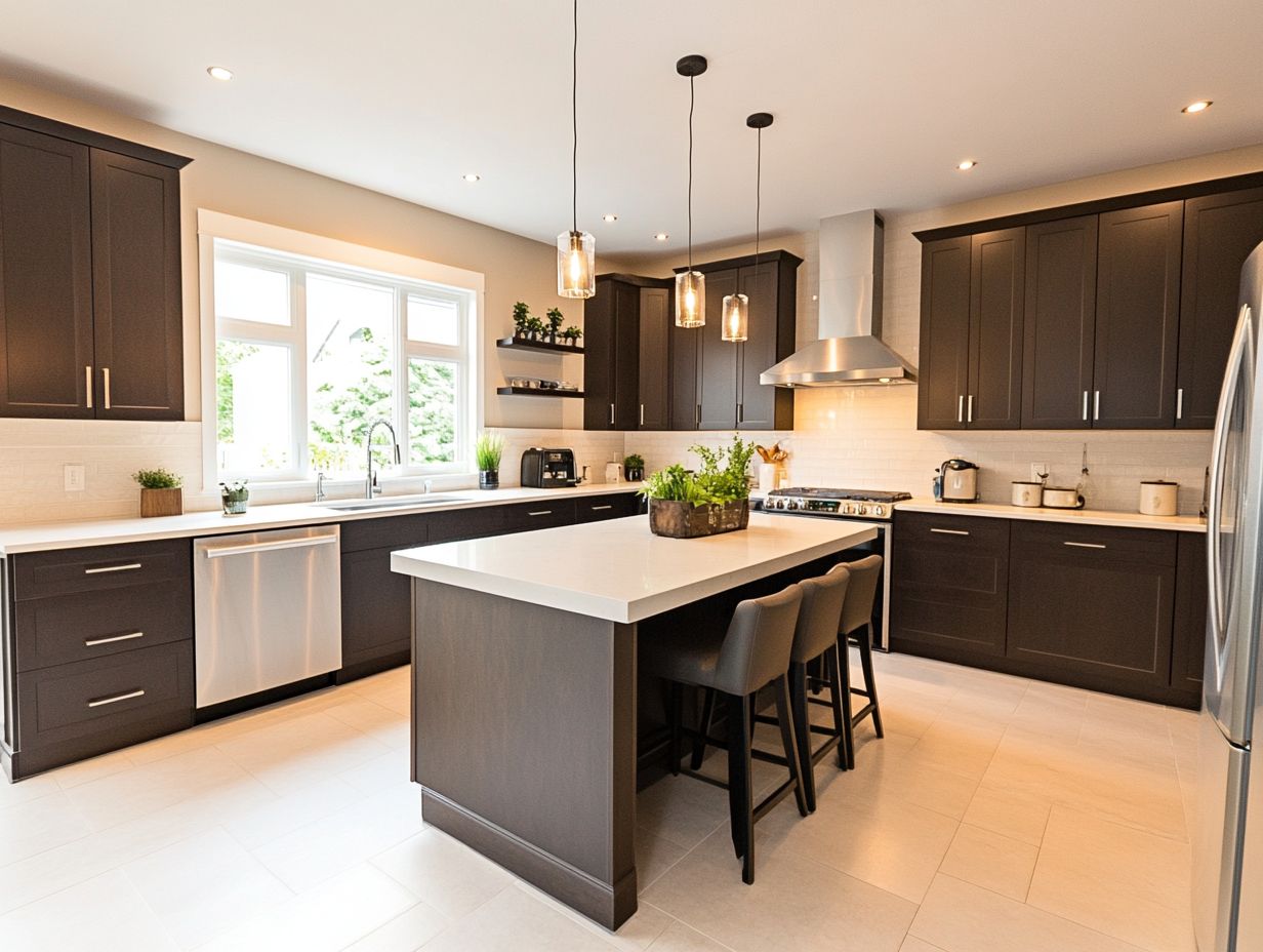 A clutter-free kitchen emphasizing storage solutions