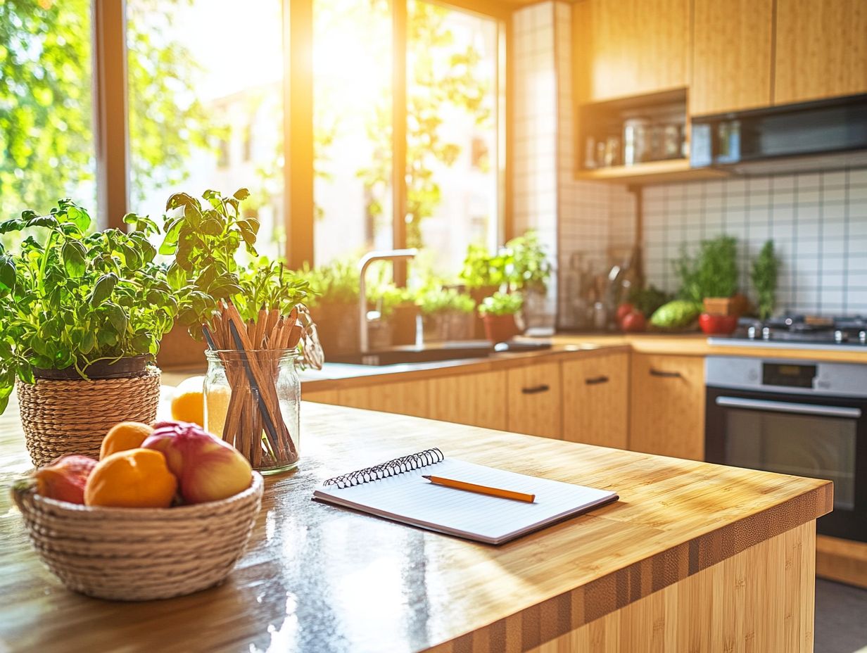 A bright, modern kitchen showcasing energy-efficient appliances