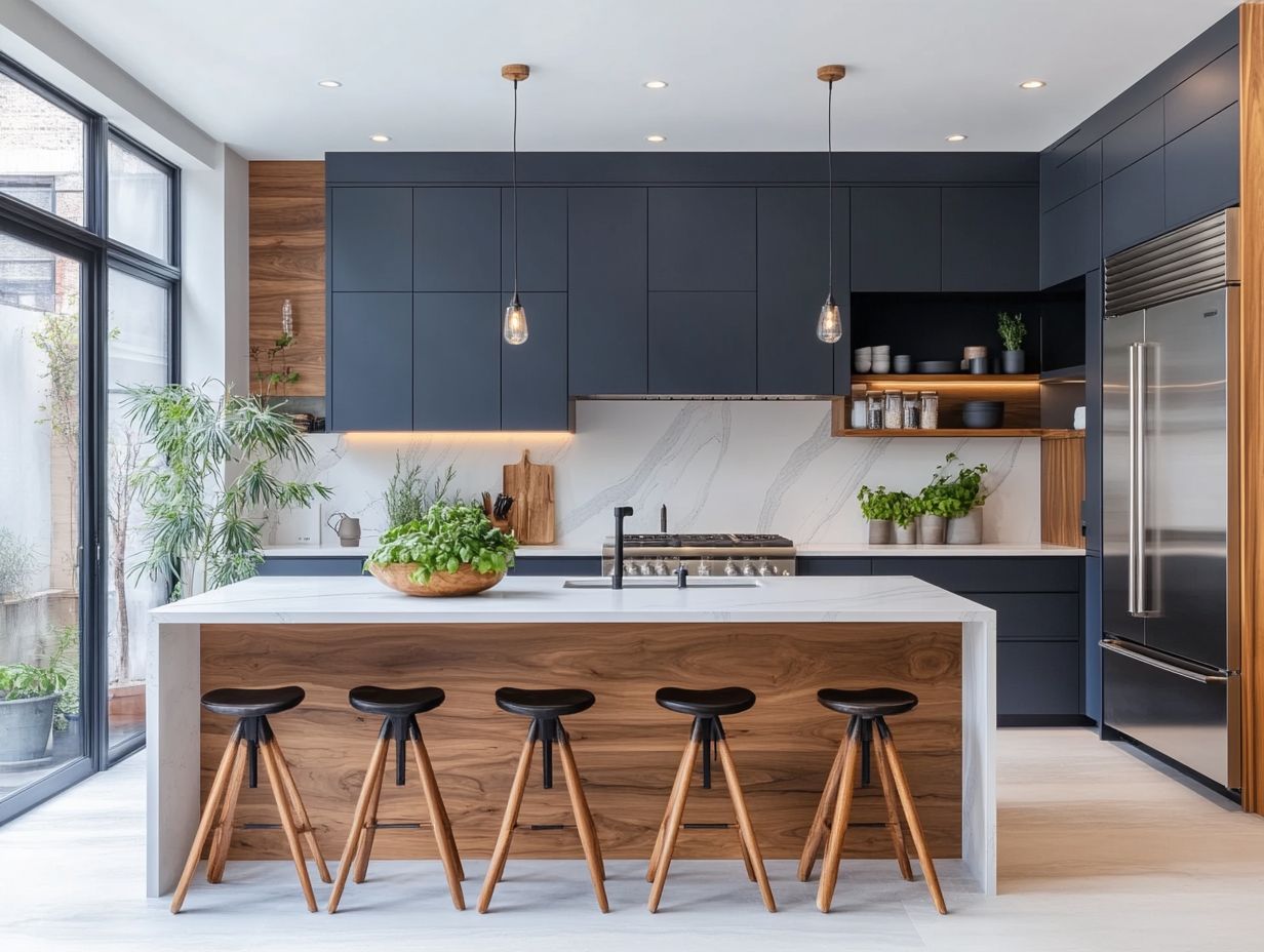 A beautifully designed kitchen showcasing mixed materials