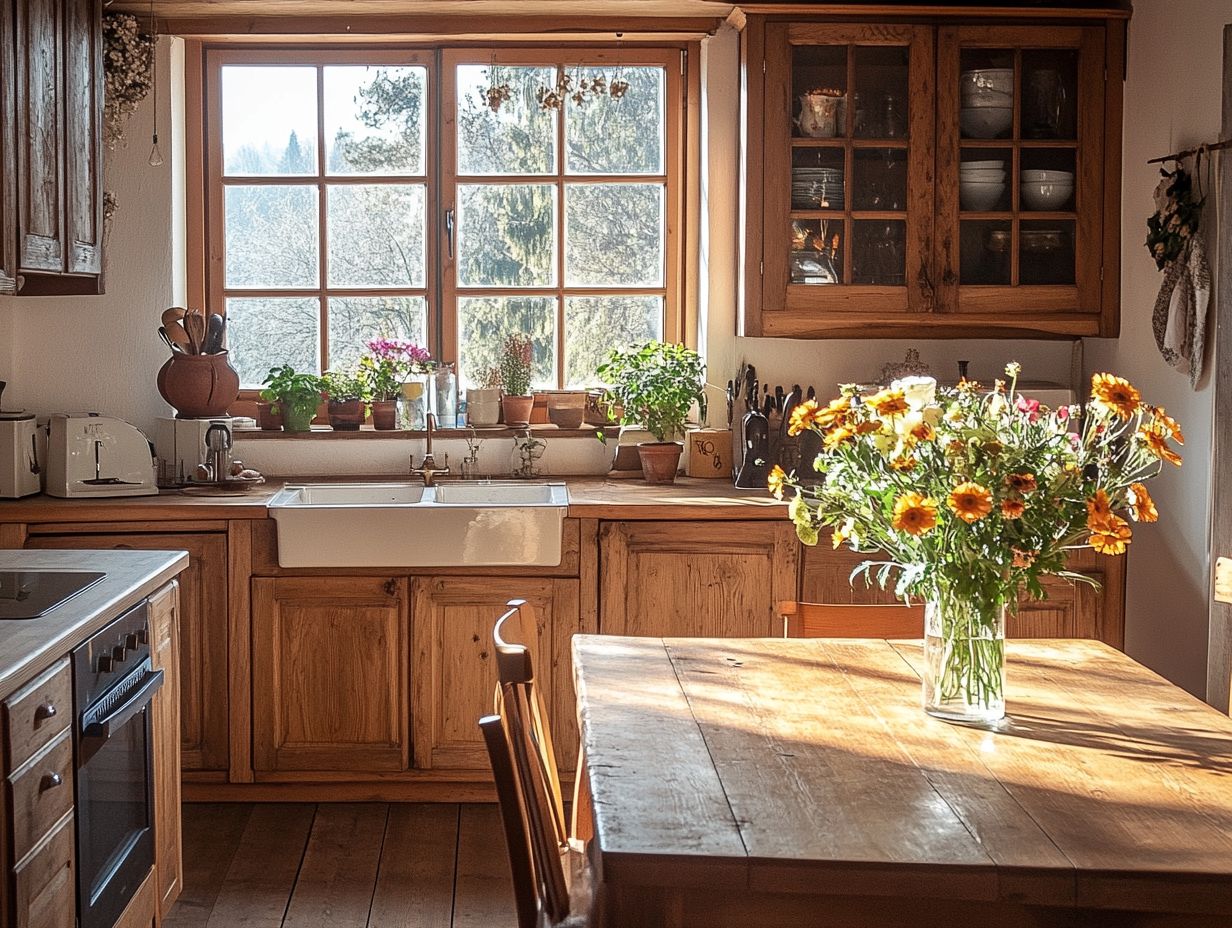 Visual representation of key takeaways for farmhouse kitchen design.