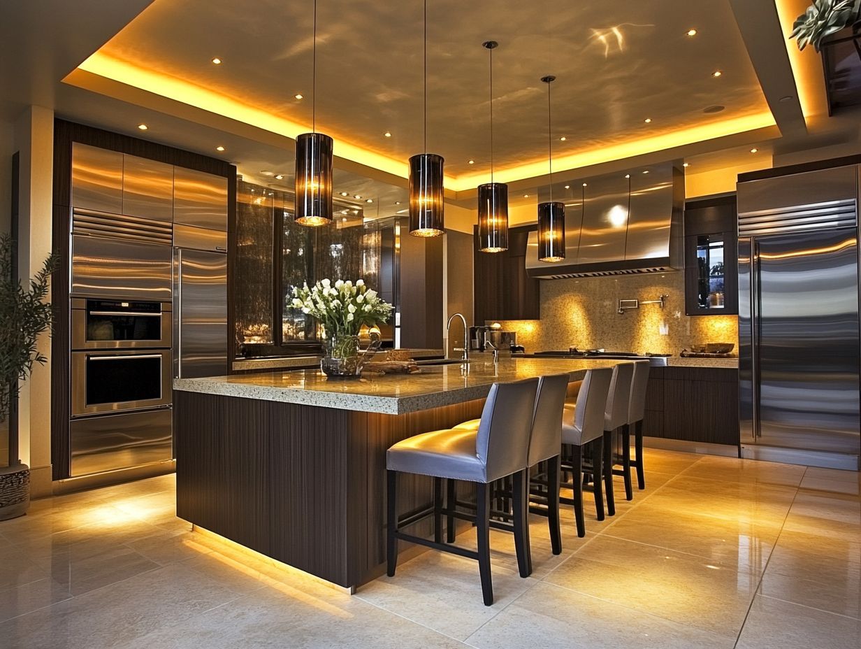 A visual representation of frequently asked questions about kitchen lighting.