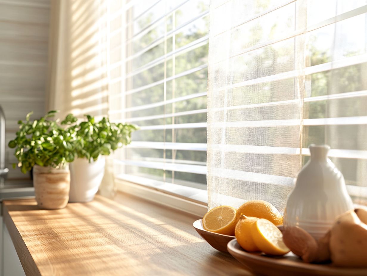 What are some key factors to consider when choosing the right material for kitchen window treatments?