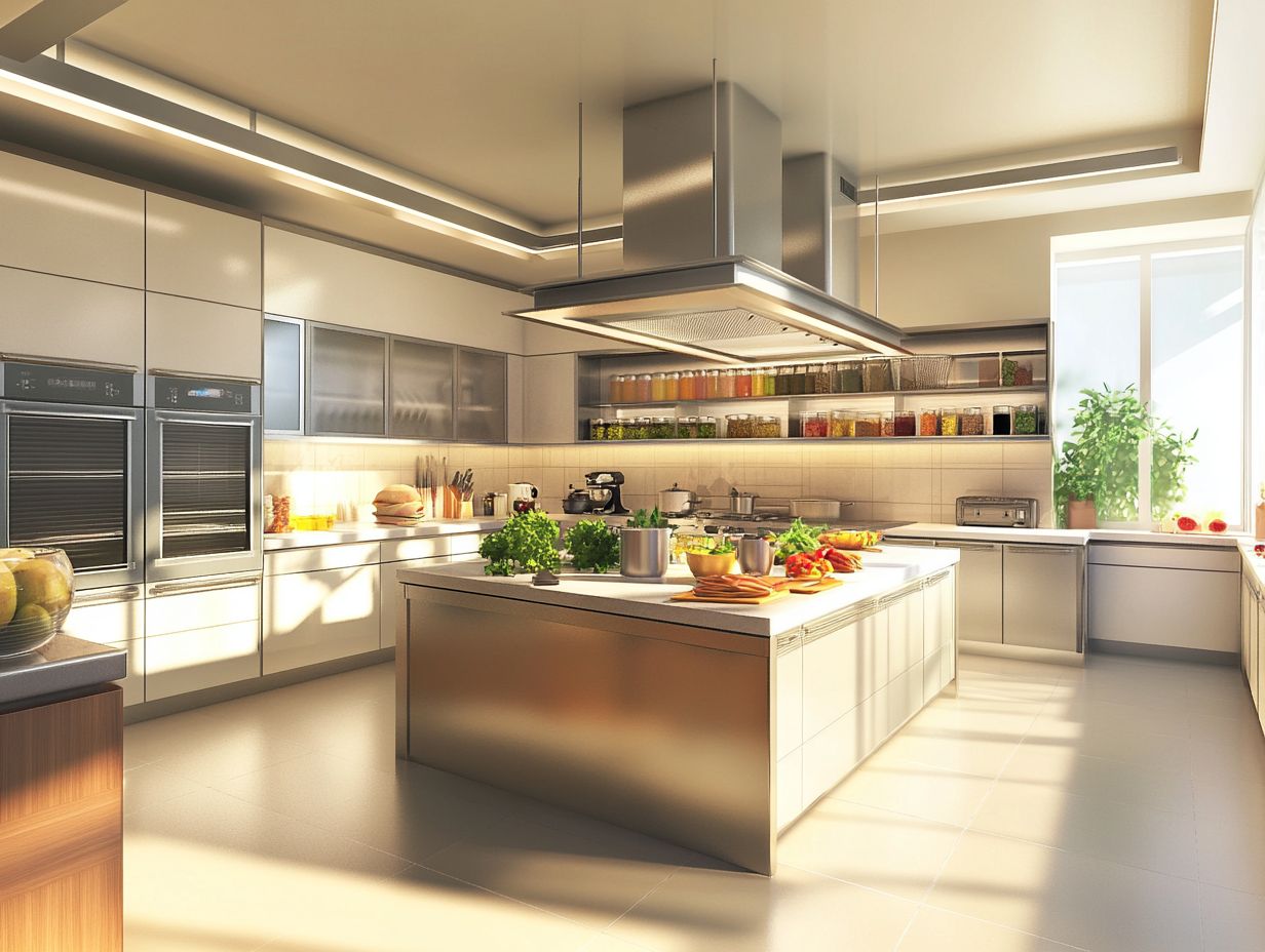 Modern kitchen with smart appliances and sleek design