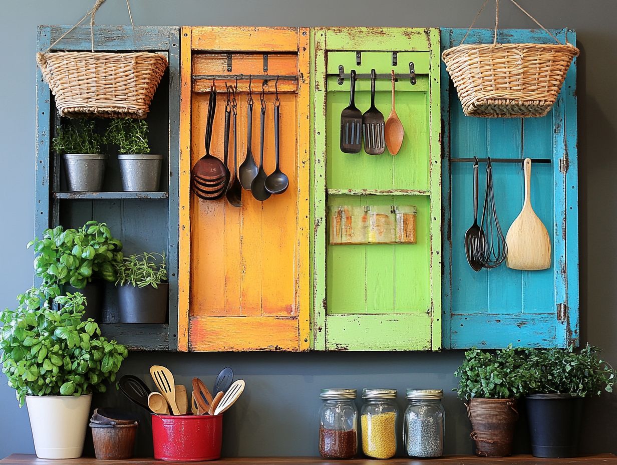 Visual representation of key storage takeaways for cabinet doors.