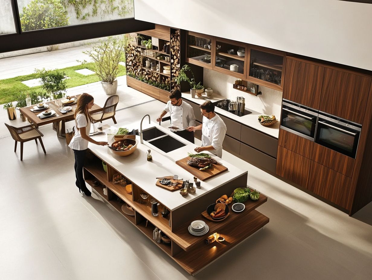 Couples maximizing counter space in their kitchen