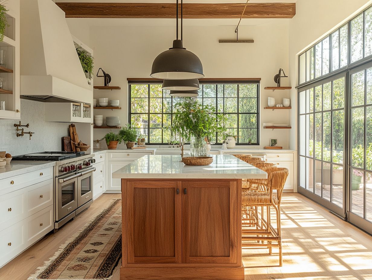 A bright kitchen showcasing modern design trends