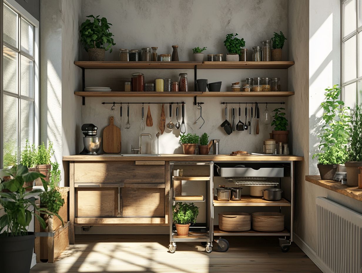 A hanging shoe organizer displaying small kitchen items for efficient storage.