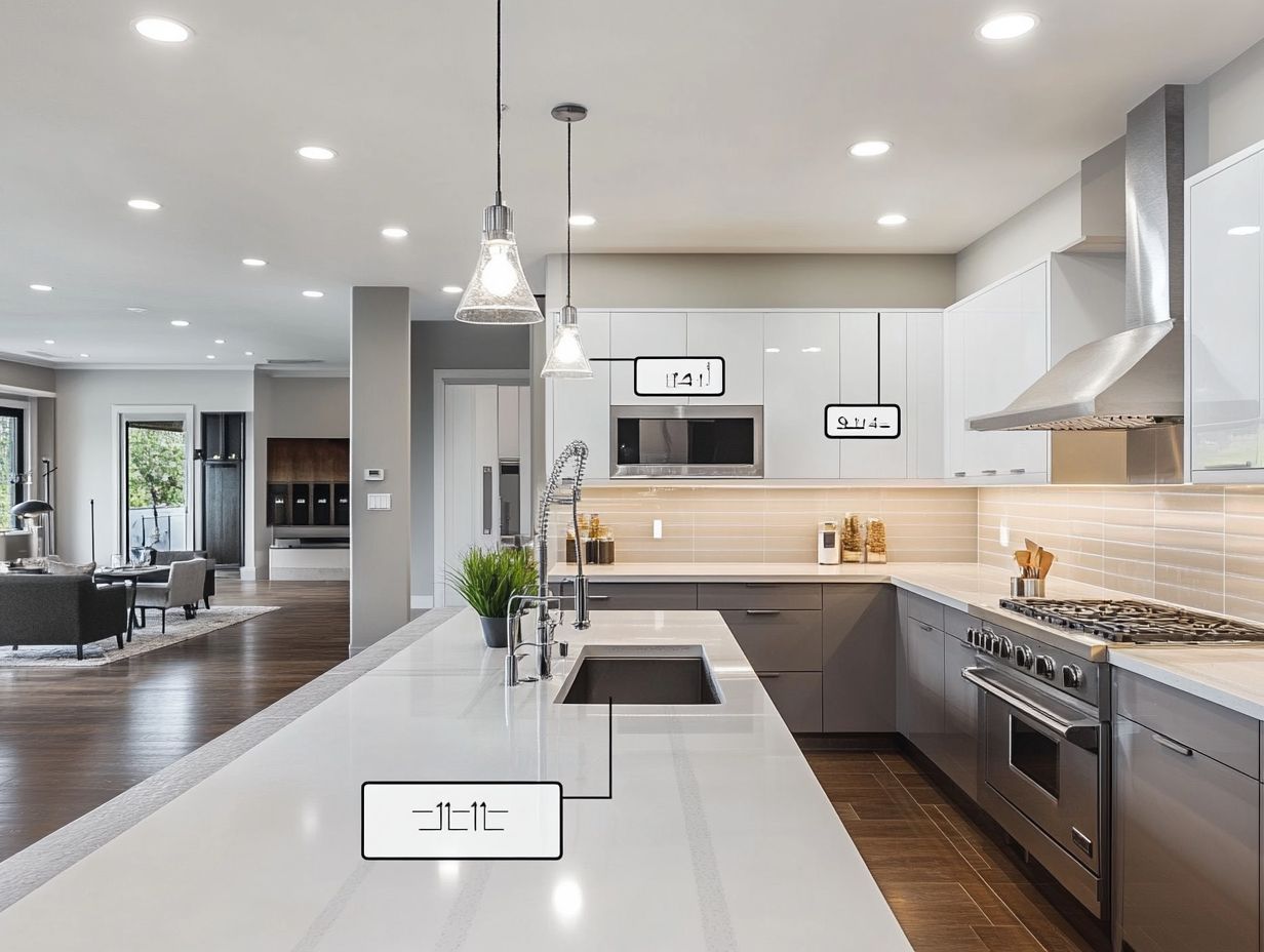 Visual summary of essential kitchen lighting concepts and tips.