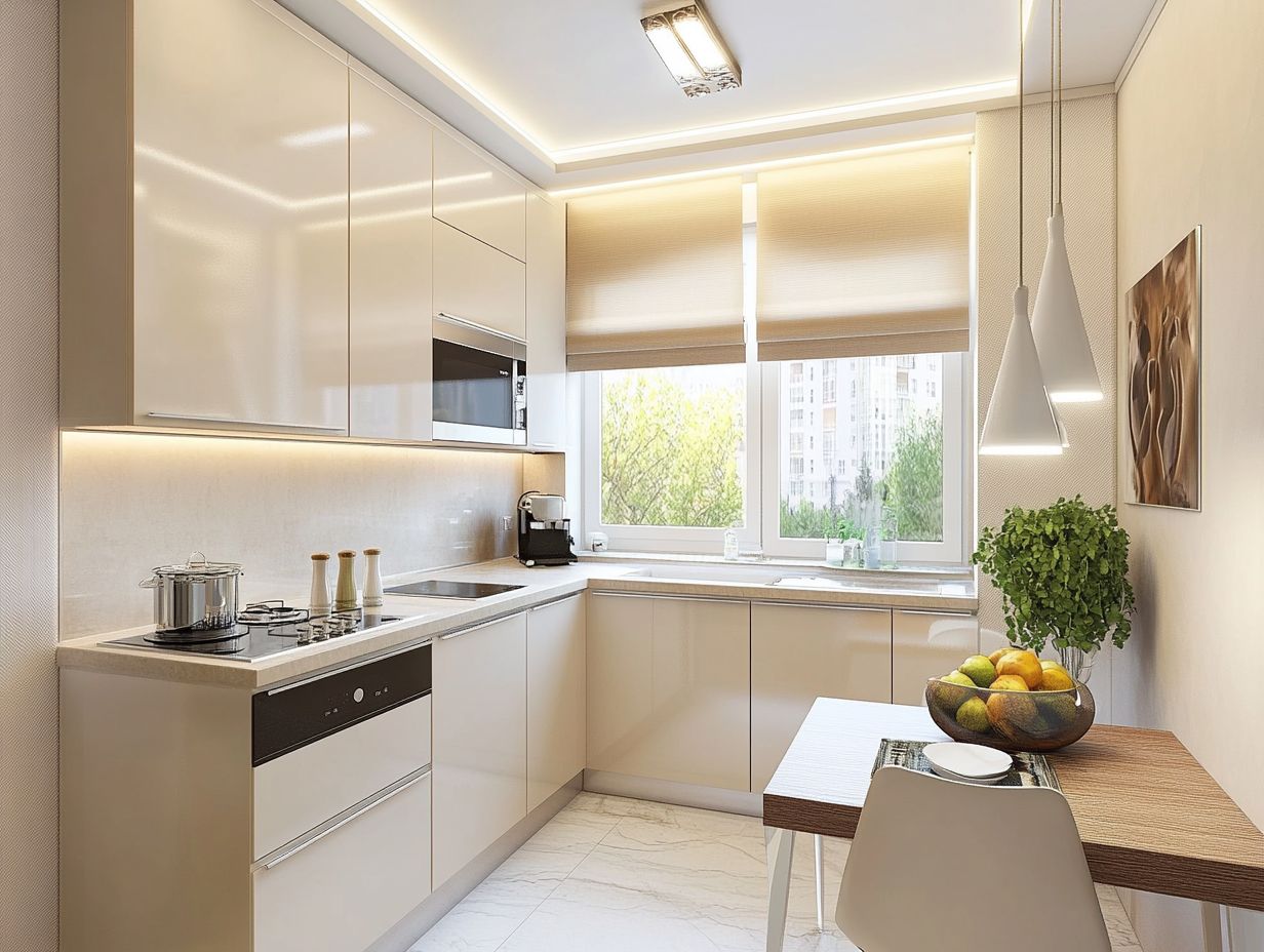 Visual representation of key takeaways for small apartment kitchen design