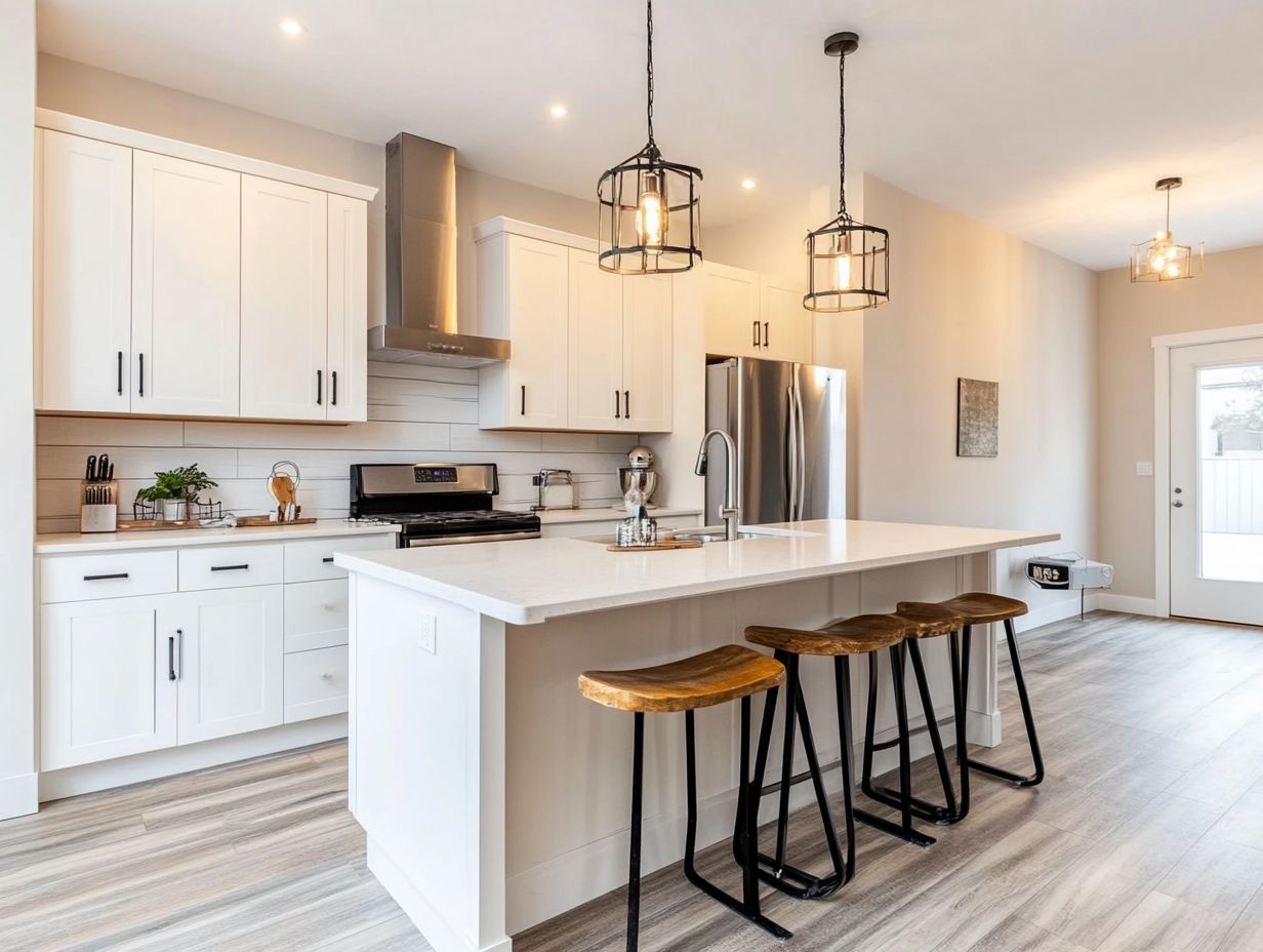 A beautiful kitchen showcasing open-plan design