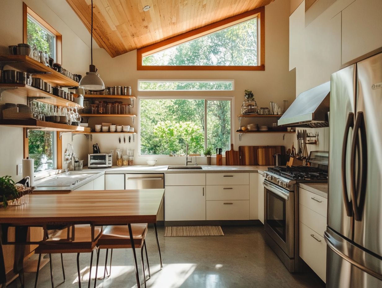 Image of a modern kitchen layout showcasing smart appliances