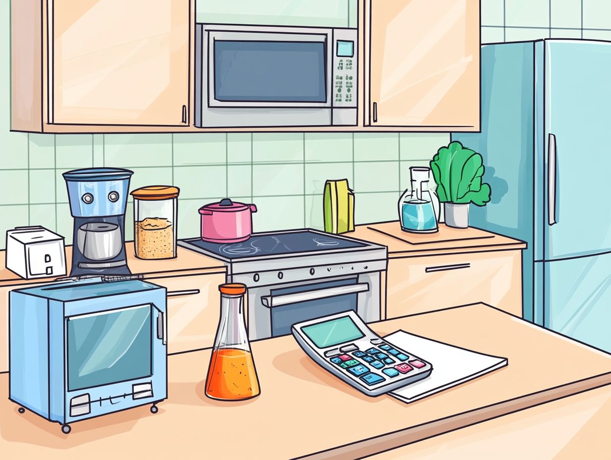 Infographic summarizing key takeaways on budgeting for kitchen appliances.