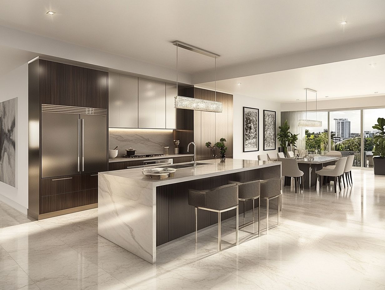 What are some important factors to consider when choosing layouts for multi-functional kitchens?