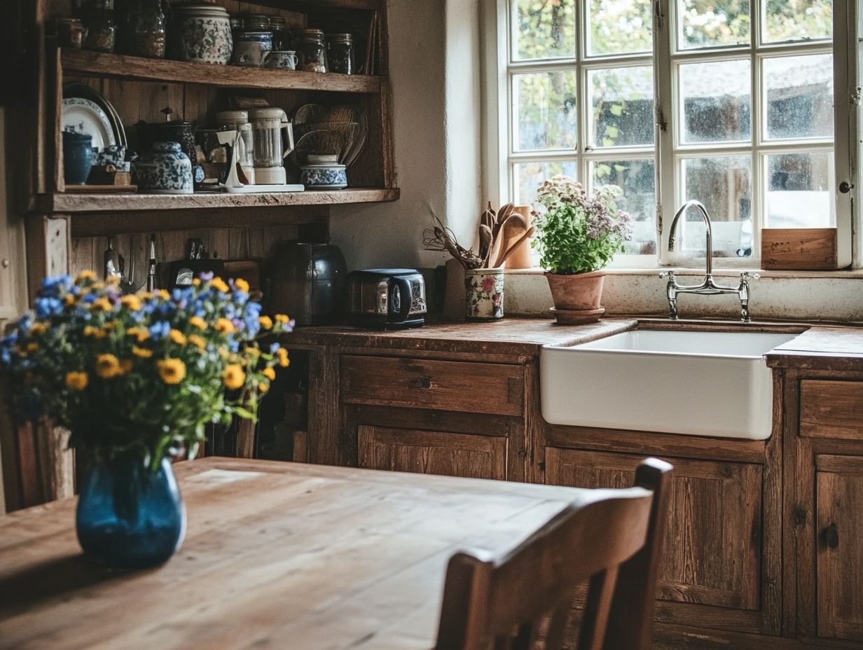 A cozy farmhouse style kitchen design.