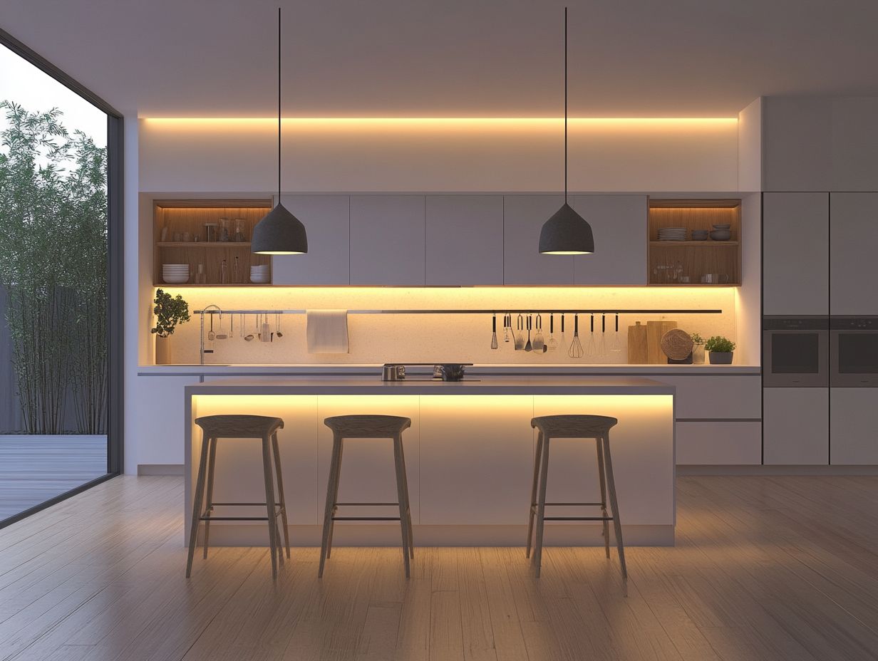 Stylish kitchen lighting example with pendant lights over an island