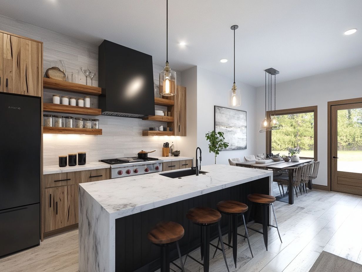 A beautifully designed multi-functional kitchen with ample counter space.