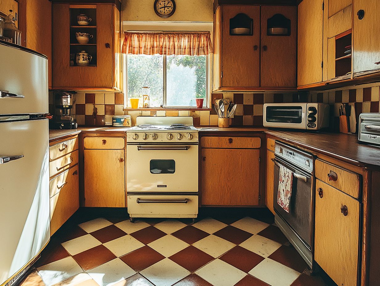 A beautiful vintage kitchen with charming accessories and a cozy atmosphere