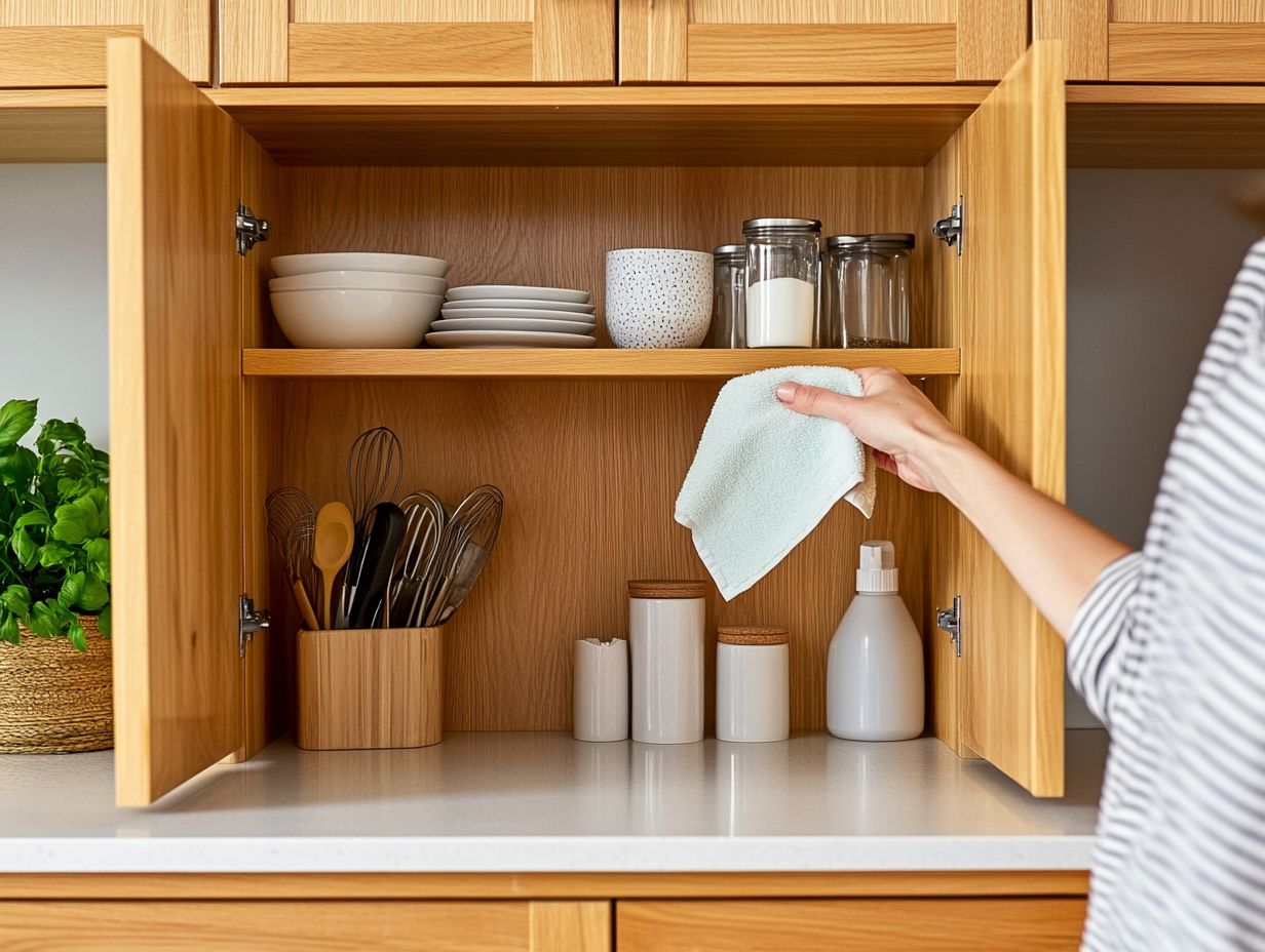 What are some tips for maintaining my kitchen cabinets?