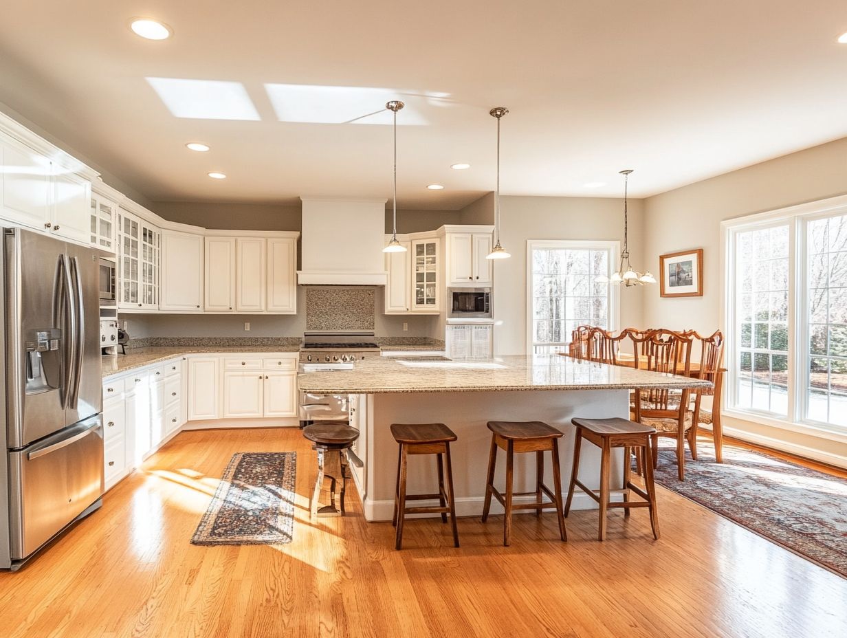 A beautifully designed kitchen showcasing unique features.