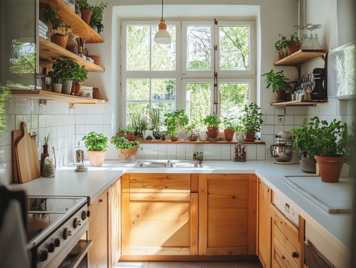 Bright small kitchen with minimal clutter