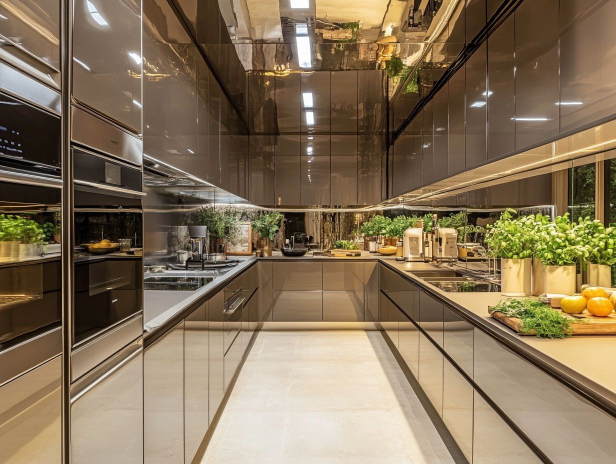 A clean and well-maintained mirror in a kitchen