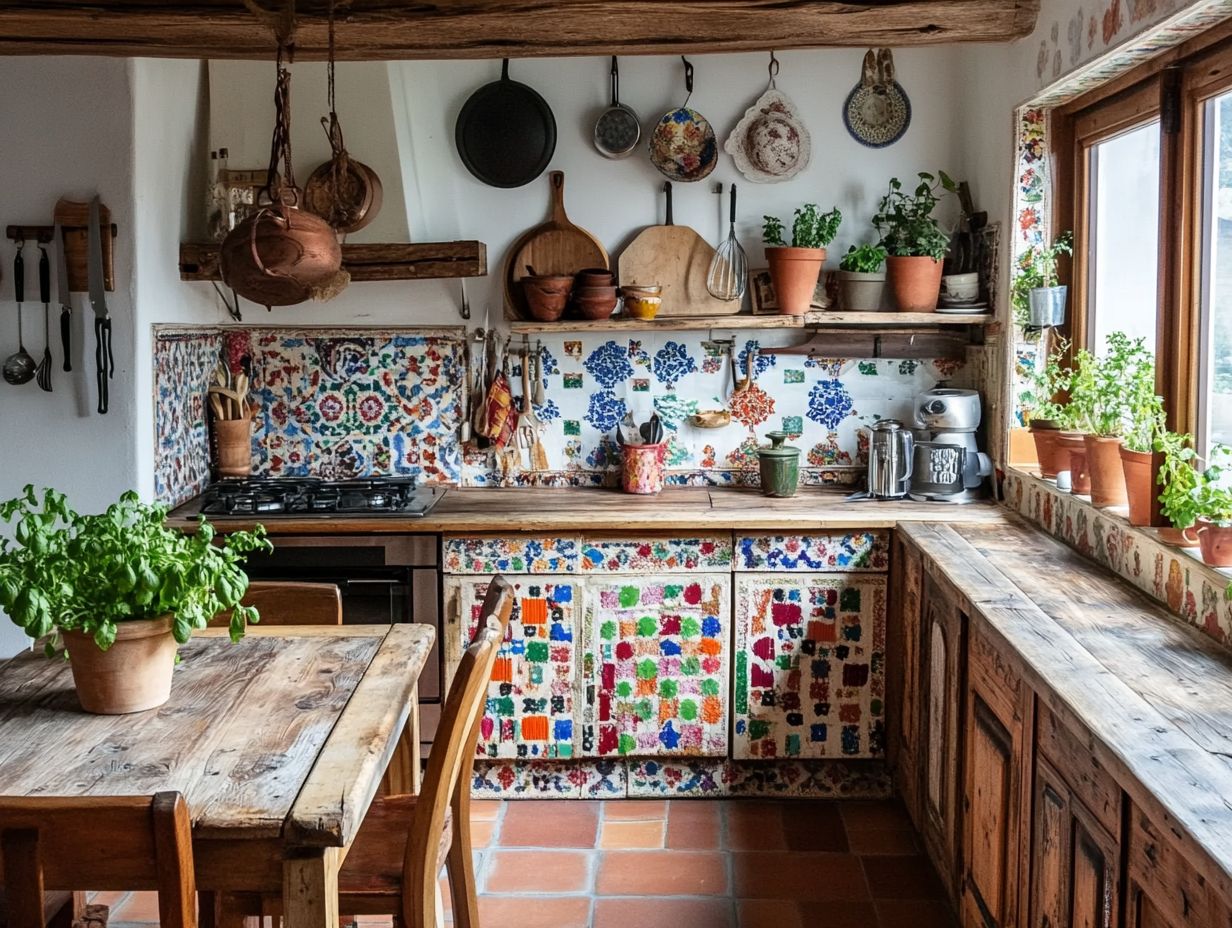 Colorful handmade tiles adding character to a kitchen