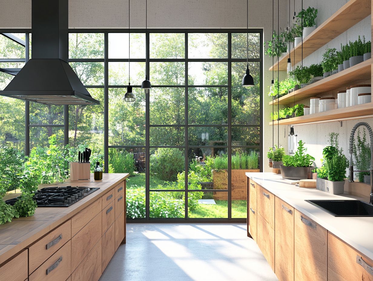 What are some ways to incorporate nature into kitchen designs?