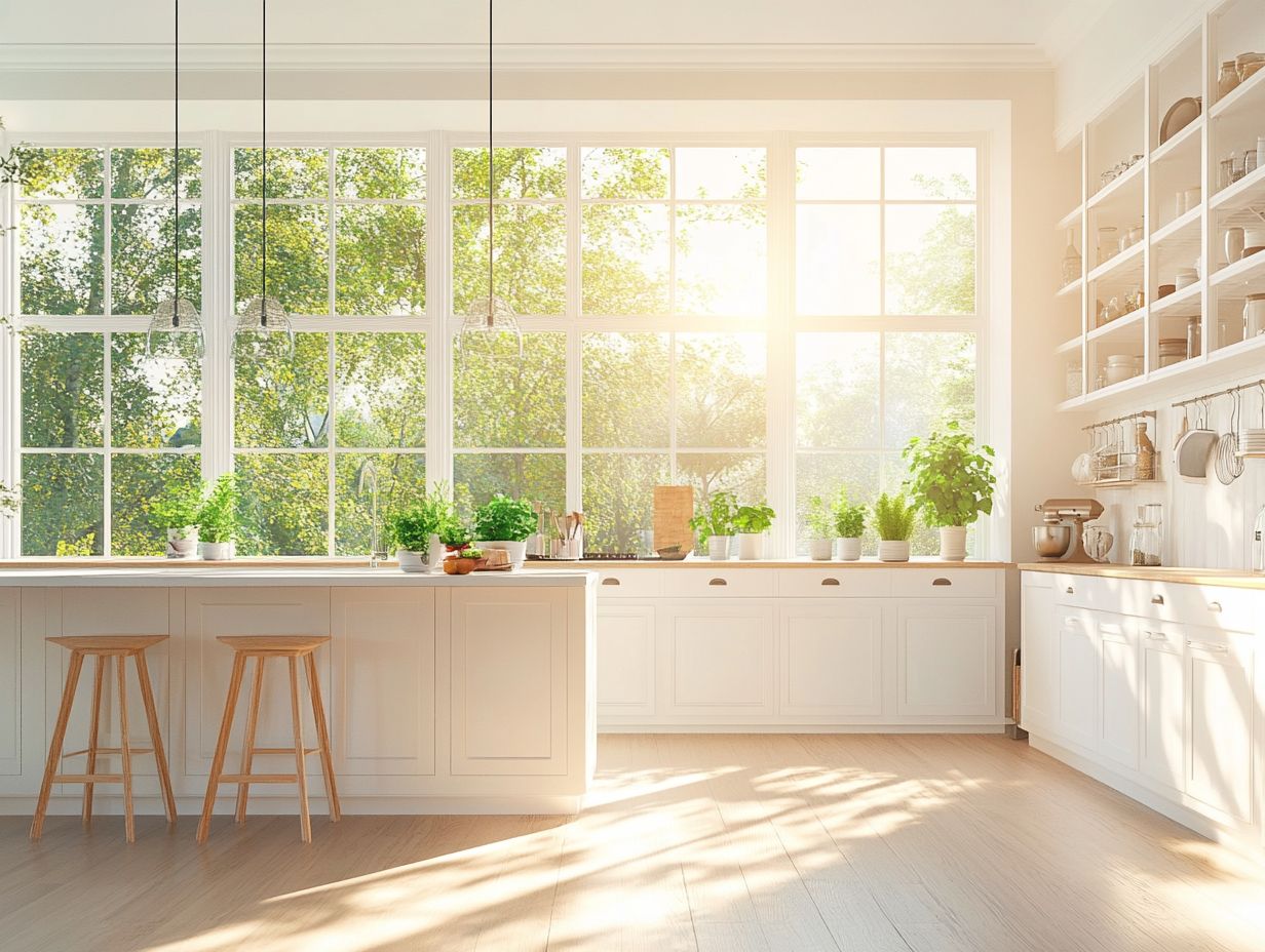 Image showing kitchen layouts for maximizing natural light.