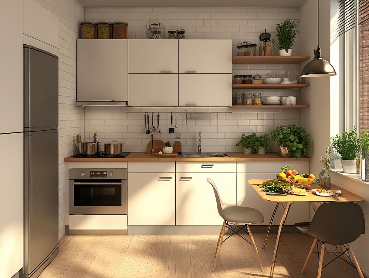 Illustration of a one-wall kitchen layout demonstrating space efficiency.