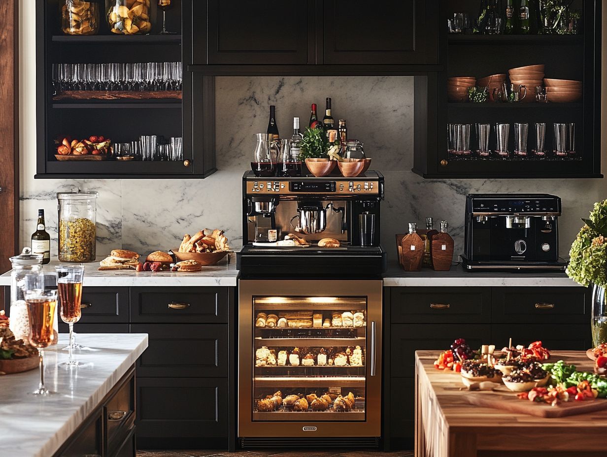 A modern and efficient microwave oven in a stylish kitchen.