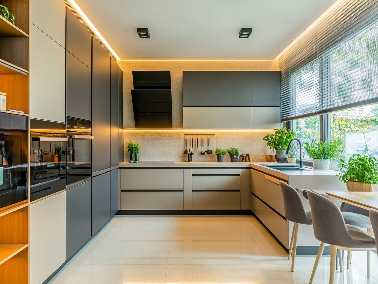 Visual representation of the benefits of an L-shaped kitchen layout